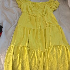 Lane Bryant Sunny Yellow Off-Shoulder Maxi Dress